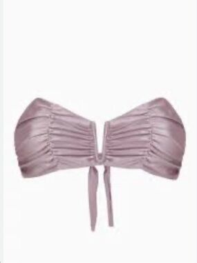 PQ Swim Lilac Ruched Bandeau Bikini Top Small New